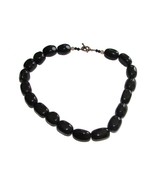 GORGEOUS BIG AND BOLD VINTAGE BLACK ONYX CHUNKY NECKLACE L@@ - £47.16 GBP