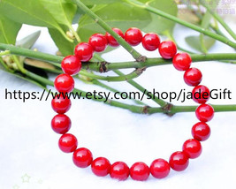 Free Shipping - good luck natural Red Coral Prayer Beads charm beaded br... - $23.99