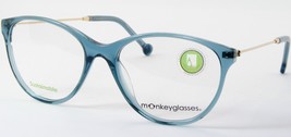 Monkeyglasses Oslen 012 Crystal Blue Teal /GOLD Eyeglasses Monkey 53-17-140mm - £77.87 GBP