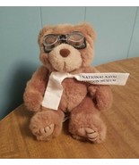 National Naval Aviation Museum  8&quot; Brown Teddy Bear Plush Stuffed Animal - £3.77 GBP