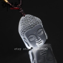 Free Shipping -Need carving genuine natural white crystal pendant to open pendan - £21.95 GBP