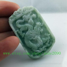 Free Shipping - good luck perfect chinese dragon Natural green jade  Hand- carve - $27.99