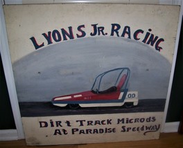 c1980 LYONS NY JUNIOR RACING MICROD ADVERTISING SIGN PARADISE SPEEDWAY G... - £98.68 GBP