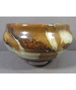 Studio Art Pottery Small Bowl Shades of Brown Abstract Drip Glaze 4&quot; x 2&quot; - £10.08 GBP
