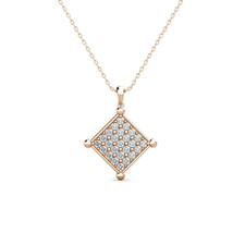 1.28 Carat VS/G-H Diamond Fancy Square Stylis Pendant W/ 18&quot; Chain 14K R... - £852.55 GBP