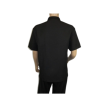 Men Silversilk 2pc walking leisure Matching Suit Italian woven knits 51016 Black image 5
