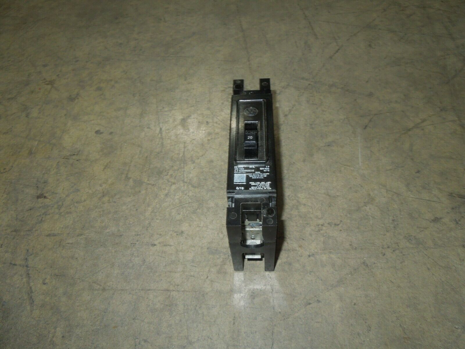 Westinghouse EB1020 Circuit Breaker 20A 1P 120V AC 125V DC Used - $15.00