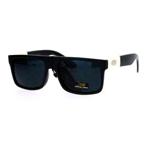 Loc Lunettes de Soleil Mode Hommes Nuances Plat Haut Rectangulaire Noir Blanc - £9.44 GBP