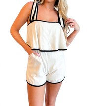 Lalavon self tie romper in Oatmeal - size S - £36.93 GBP