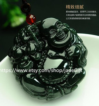 Free shipping - hand carved natural jade Buddha pendant good luck charm - £21.38 GBP