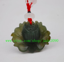 Free shipping - Hand carved   Natural green  jade jadeite buddha Lotus / buddha  - £19.15 GBP