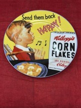 VINTAGE Kellogs Corn Flakes Boy Whistling Collectible 8&quot; Plate Ceramic - £11.83 GBP