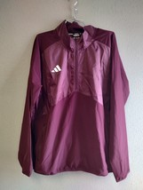 adidas 1/4 zip woven mens medium maroon pullover - $23.75