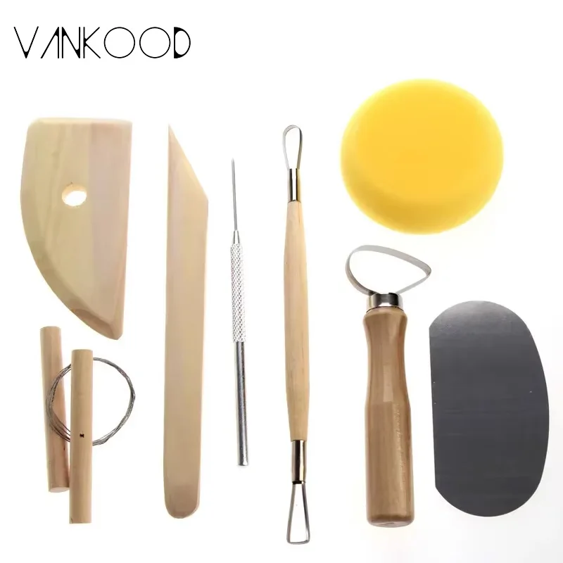 8 Piece Set Clay Ceramics Molding Tools Wood Knife Pottery Tool Practical - $10.26