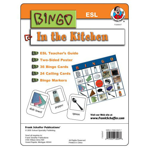 In The Kitchen ESL Bingo Game Kit