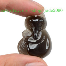Free shipping - Natural black Obsidian gemstone , ICE black Obsidian cha... - $23.99