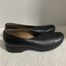 Clarks Artisan Black Womens Suede Slip On Wedge Heel Shoe Size 7.5M J55Y - $27.10