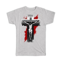 Jesus Crucifixion : Gift T-Shirt INRI Cross Christ Sacrifice Catholic Faith Reli - £14.38 GBP