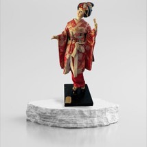 Vintage 1960s Young Japanese Maiko Dancer in Xyoto Doll Geisha Red Gold 16&quot; Tall - £147.88 GBP