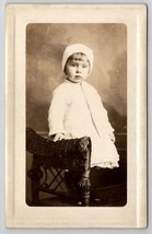 RPPC Sweet Little Girl Portrait With Wicker Chair c1910 Real Photo Postcard T29 - £5.46 GBP