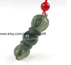 Free Shipping Tibet Buddhism hand-carved natural green jade amulet Buddhist monk - £16.47 GBP