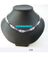 C18 sterling silver plated necklace with amethyst  - $54.82 CAD