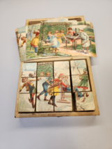 Vintage Wooden Block Puzzle West Germany Cottage Core Children Set Box - £56.73 GBP