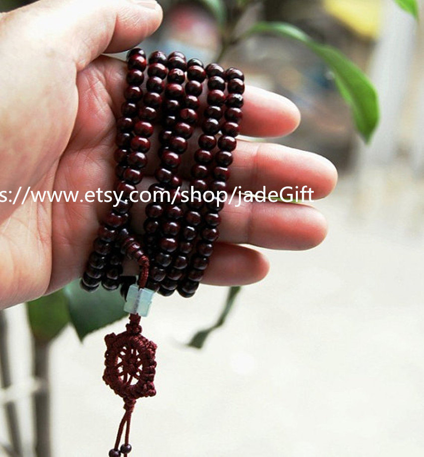 Free Shipping - 7 mm Tibetan Buddhism Natural red sandalwood meditation ... - $13.99