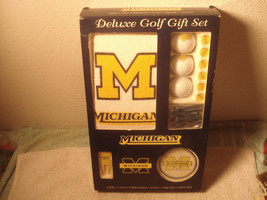 Michigan Wolverines Deluxe Golf Gift set Balls Towel Bag Tag Divot tool Markers - £23.25 GBP