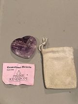 1 Amethyst Gemstone Heart from Stone Kingdom w/Pouch 1.5" X 1.5" Pre-Own... - $13.99