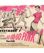 1955 Westmore Go Go Go Pink Lipstick Advertisement Beauty Cosmetics DWQQ7 - $27.87 CAD