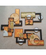 Contemporary Wood Wall Art, 3pc Geometric Tempos Abstract Wall hanging b... - $484.81 CAD
