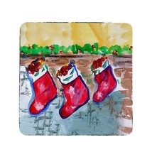Betsy Drake Christmas Stockings Coaster Set of 4 - £27.62 GBP