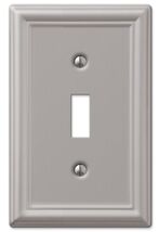 Amerelle Chelsea Brushed Nickel 1 gang Stamped Steel Toggle Wall Plate - $8.95