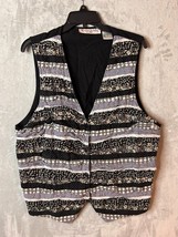 Victoria Jones Women&#39;s black white ruffled front 90&#39;s Y2K vest size 20 - $24.97