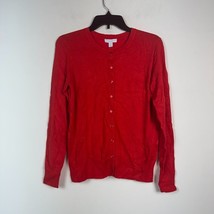 Charter Club Womens S Risky Red Button Up Cardigan Sweater NWT BZ24 - £15.43 GBP