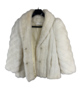 Vintage Jordache White Faux Fur Coat Jacket Women&#39;s Size 8/9 - $813.74 MXN