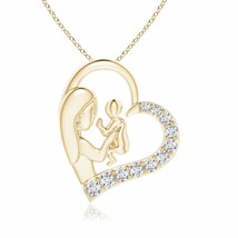 Authenticity Guarantee 
ANGARA Diamond Heart Mother &amp; Baby Pendant Necklace i... - £544.17 GBP