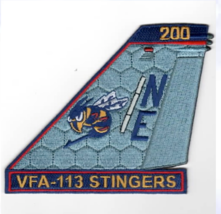 4&quot; NAVY VFA-113 STINGERS TAILFIN GRAY HONEYCOMB EMBROIDERED PATCH - £31.89 GBP