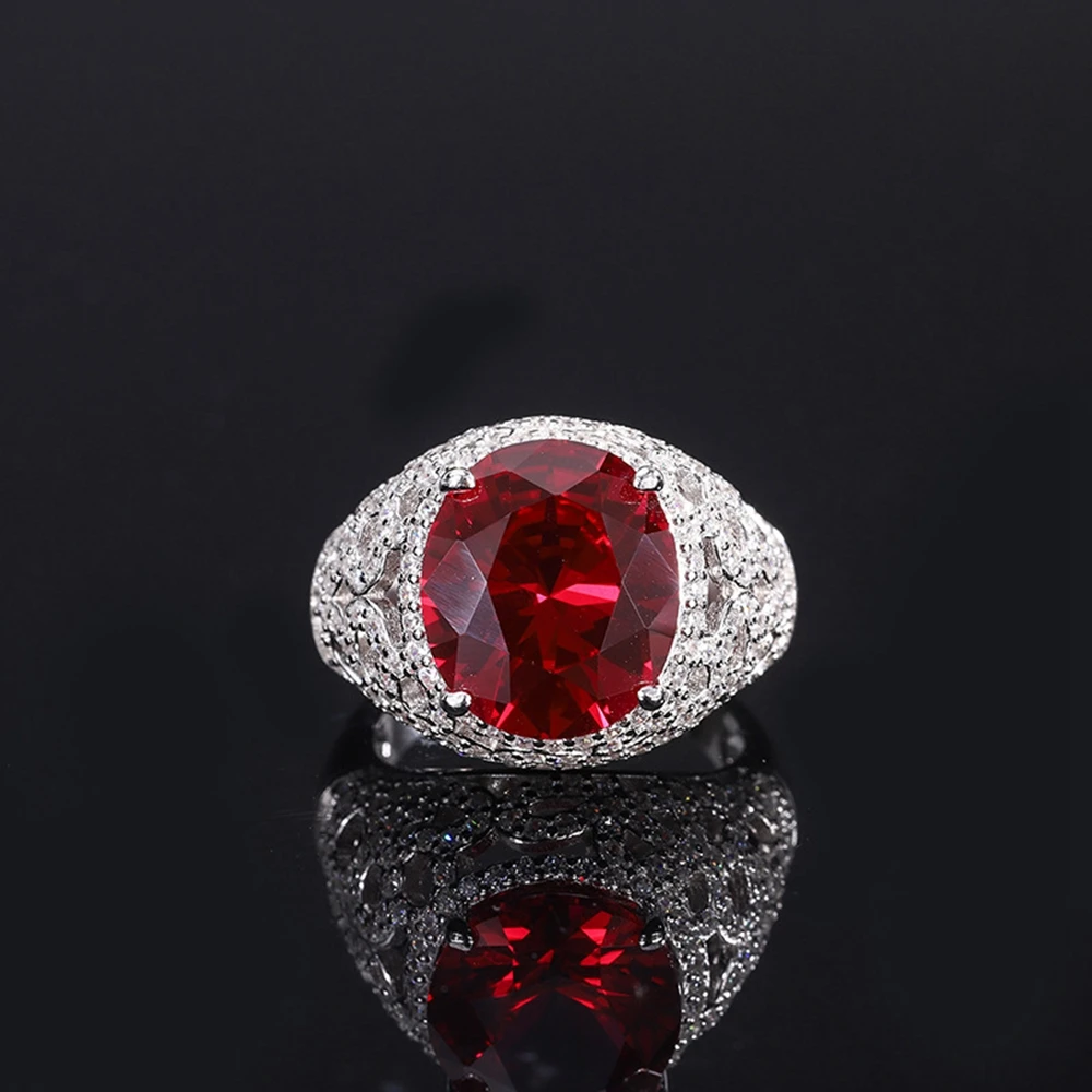 Vintage 925 Sterling Silver Oval Cut 12 * 14 MM Emerald Ruby Sapphire High Carbo - £50.41 GBP