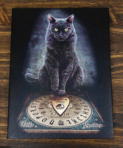 His Masters Voice Black Cat With Ouija Board Wicca Wood Framed Canvas Wall Decor - £15.16 GBP