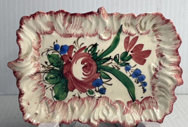 Italian Renaissance Revival Faïence Nove Rose Floral Pattern Majolica Plate - £11.03 GBP