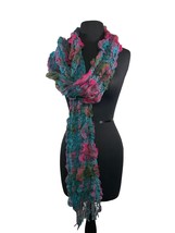 Multicolor Plaid Bamboo Scarf Shawl Wrap with Fringe - £11.07 GBP
