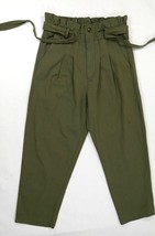 7 for All Mankind Green Paperbag Waist Belted Ankle Length Pants Womens ... - £39.95 GBP