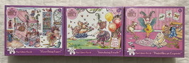3 Fancy Nancy Glitter 100 Piece Puzzles By Briarpatch 2008 Retired New S... - $27.90