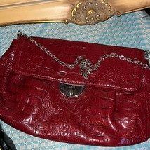 Liz &amp; Co red purse with silver chain, new with tags - $18.62