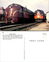 Pennsylvania RR #4268 &amp; Illinois Central #4032 EMD E8s Trains Vintage Po... - $9.40