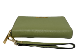 NWB Michael Kors Jet Set Travel Phone Case Wallet Army Green Leather Dust Bag - £67.67 GBP