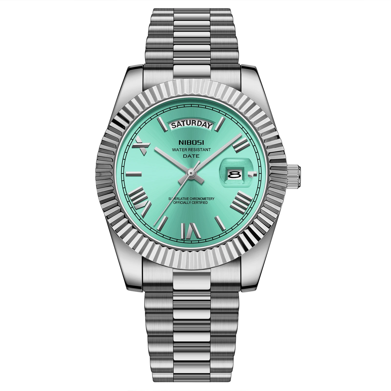Luxury Men Watch Week Date Wristwatch Waterproof Luminous Clock Stainles... - £30.99 GBP