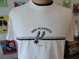 Vintage San Antonio Spurs 2001 NBA Playoffs Autographed T Shirt L - £19.41 GBP